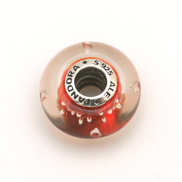 Authentic PANDORA Red Effervescence Glass Murano Charm - 791631CZ - Picture 8 of 10
